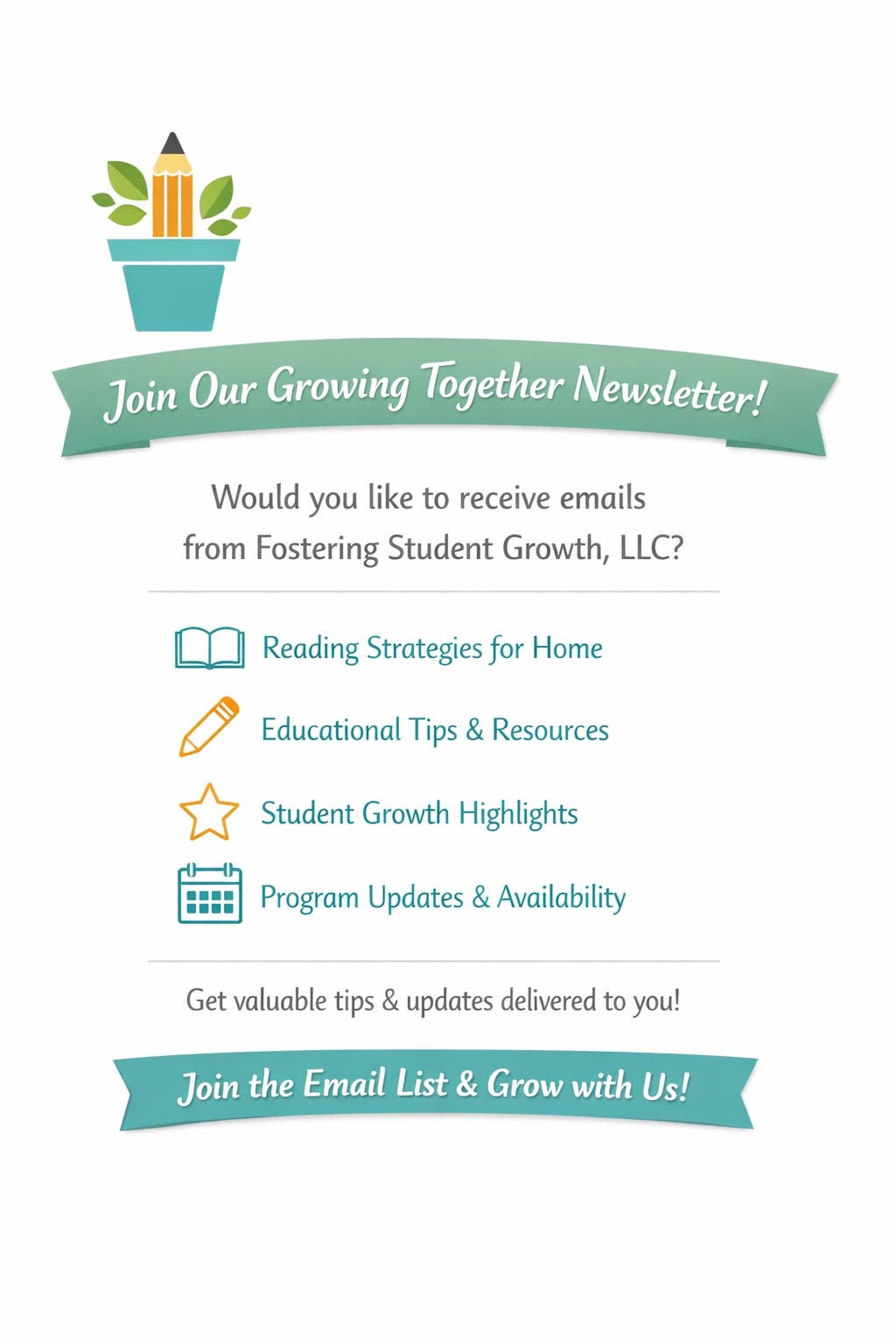 Would you like to receive emails from Fostering Student Growth, LLC?
