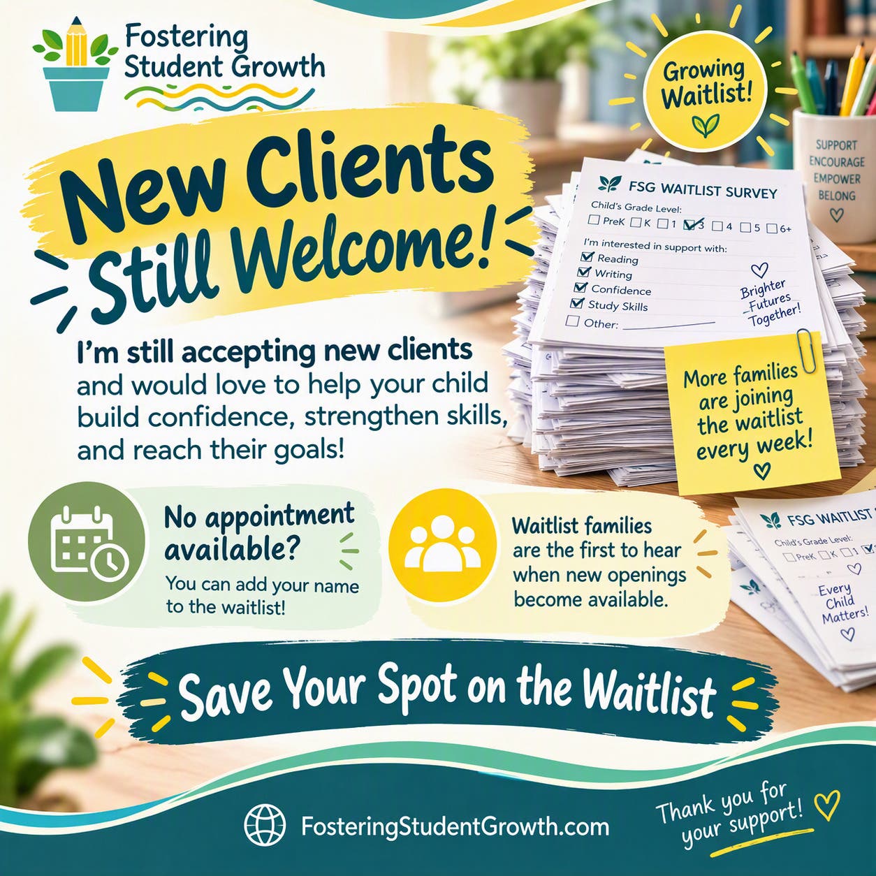 Looking for Reading or Writing Support for Your Child? New Students Welcome!