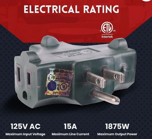 3-Way A/C Plug Adapter — Brand New