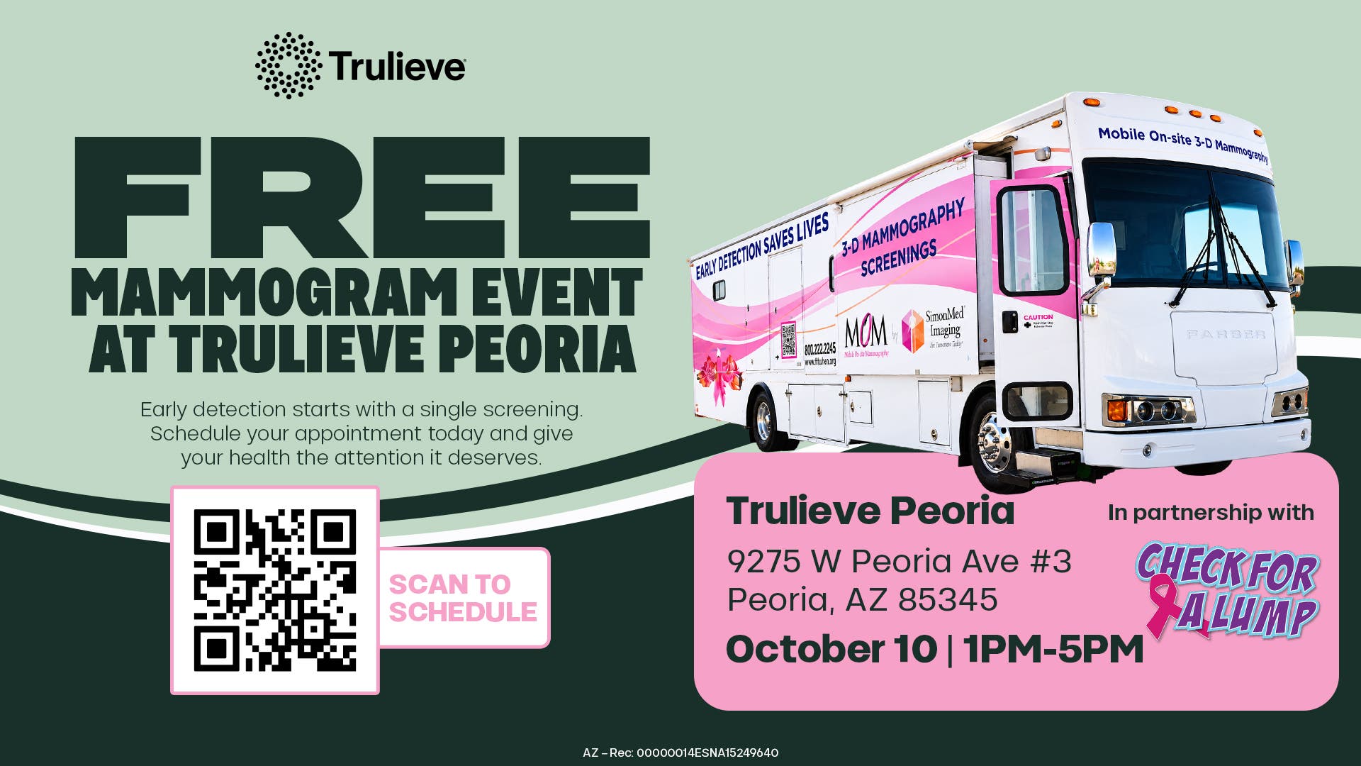 Trulieve and Check For a Lump Partner Offering A Free Mobile Mammography, Oct. 10