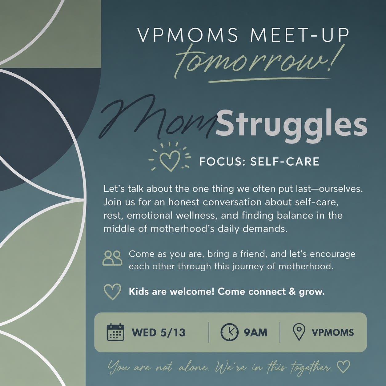 VPMoms Gathering Meets 2nd & 4th Wed. of the month