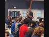 Mayor Dan West of Palmetto addressed the students of Rowlett Middle Academy.