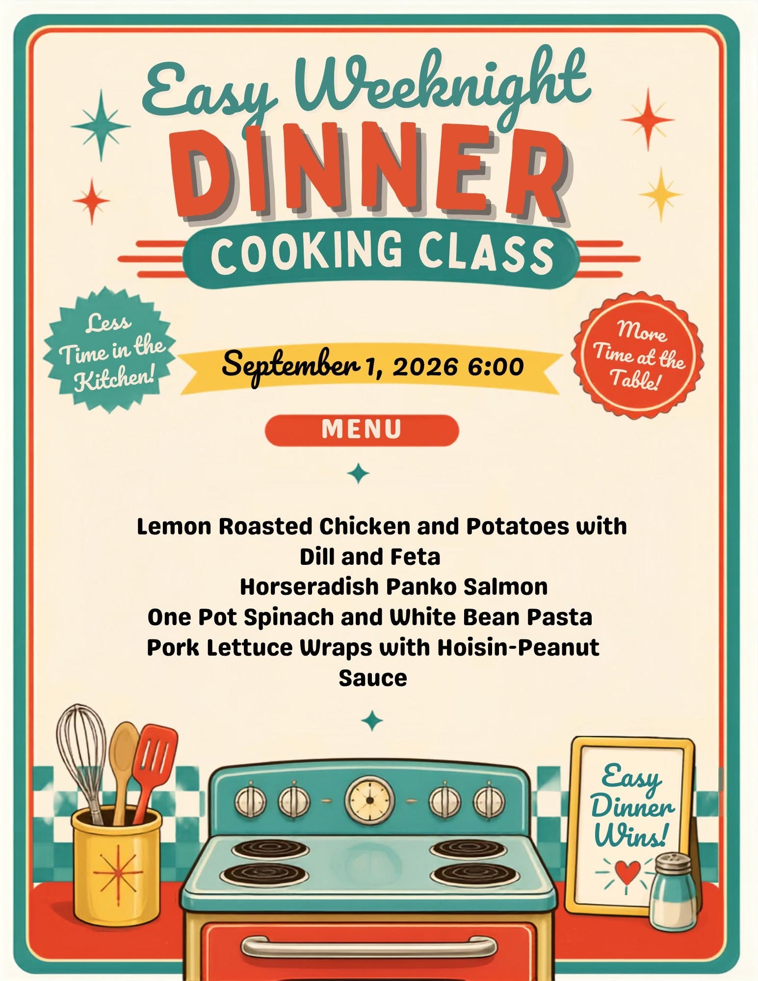 Happy Belly Cooking Class: Quick and Healthy Weeknight Dinners