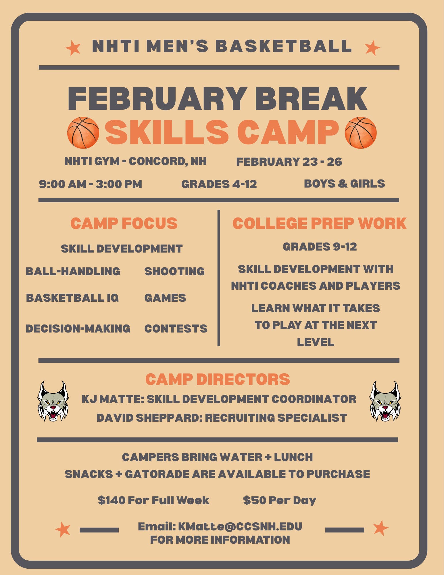 NHTI Men's Basketball February Break Skills Camp
