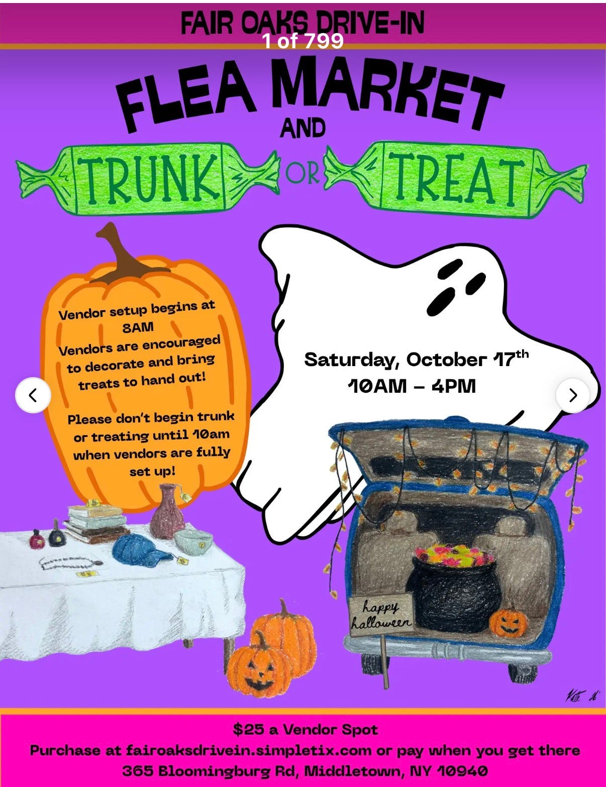 Trick or trunk and Flea Market 