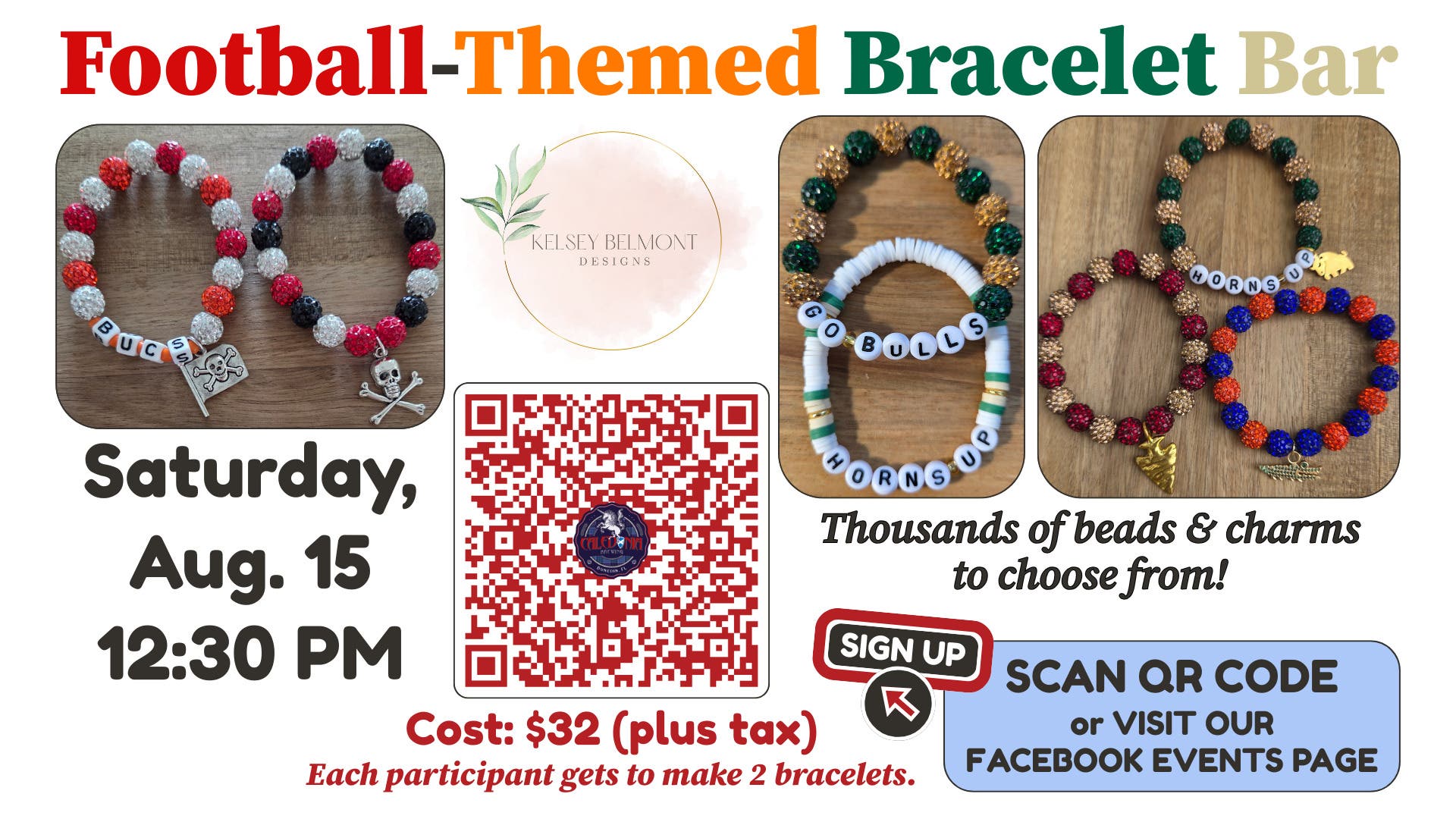 Football-Themed Bracelet Bar