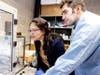 Associate Professor Sahar Vahabzadeh, a member of NIU's mechanical engineering department, works with a student. Mechanical engineering is the largest of the College of Engineering and Engineering Technology's six departments and programs.