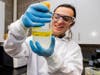 A biomedical engineering student, Fae Boni, conducts research last year, shortly after the college opened its biomaterials and tissue engineering laboratory. The `wet lab’ is a key asset of NIU’s emerging biomedical engineering program.