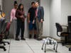 Last August, Dr. Peter Lin (right) guides students' deployment of a robotic dog during the Engineering Accelerator program for incoming freshmen. NIU has one of only six ABET-accredited bachelor of science in mechatronics engineering programs in the U.S.