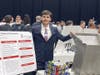 Pictured here at CEET’s Senior Design Showcase in 2024, Nicholas Gomez says his experience at ATI “helped me develop the communication, problem-solving and professional skills that you don’t always get from a classroom alone.”