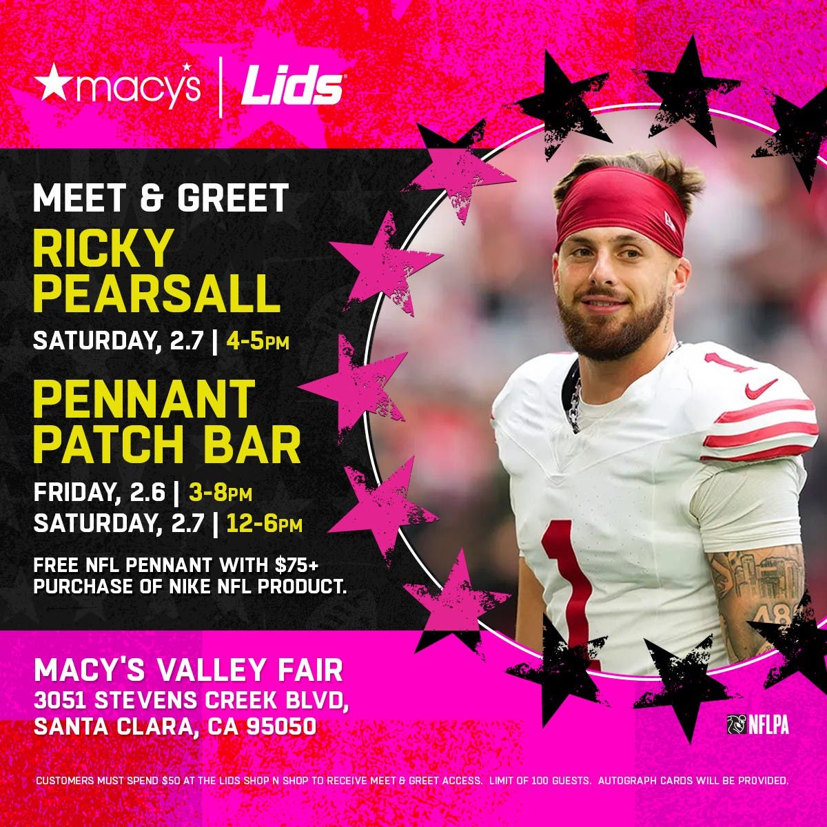 Macy’s x Lids Meet & Greet with Ricky Pearsall + Pennant Patch Bar 
