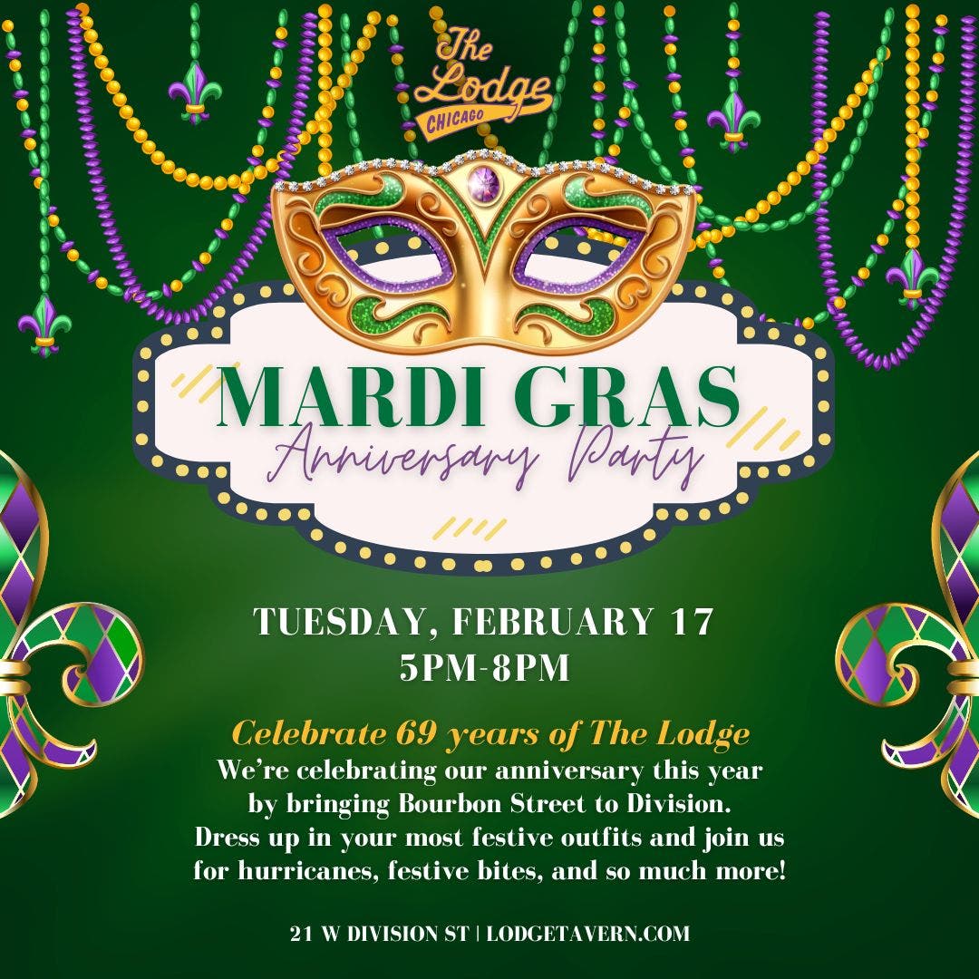 Lodge Tavern Mardi Gras 69th Anniversary Party
