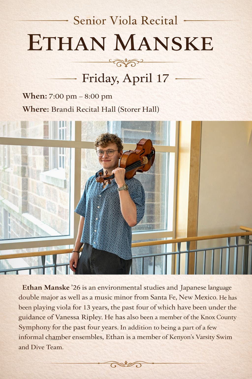 Ethan Manske Senior Viola Recital