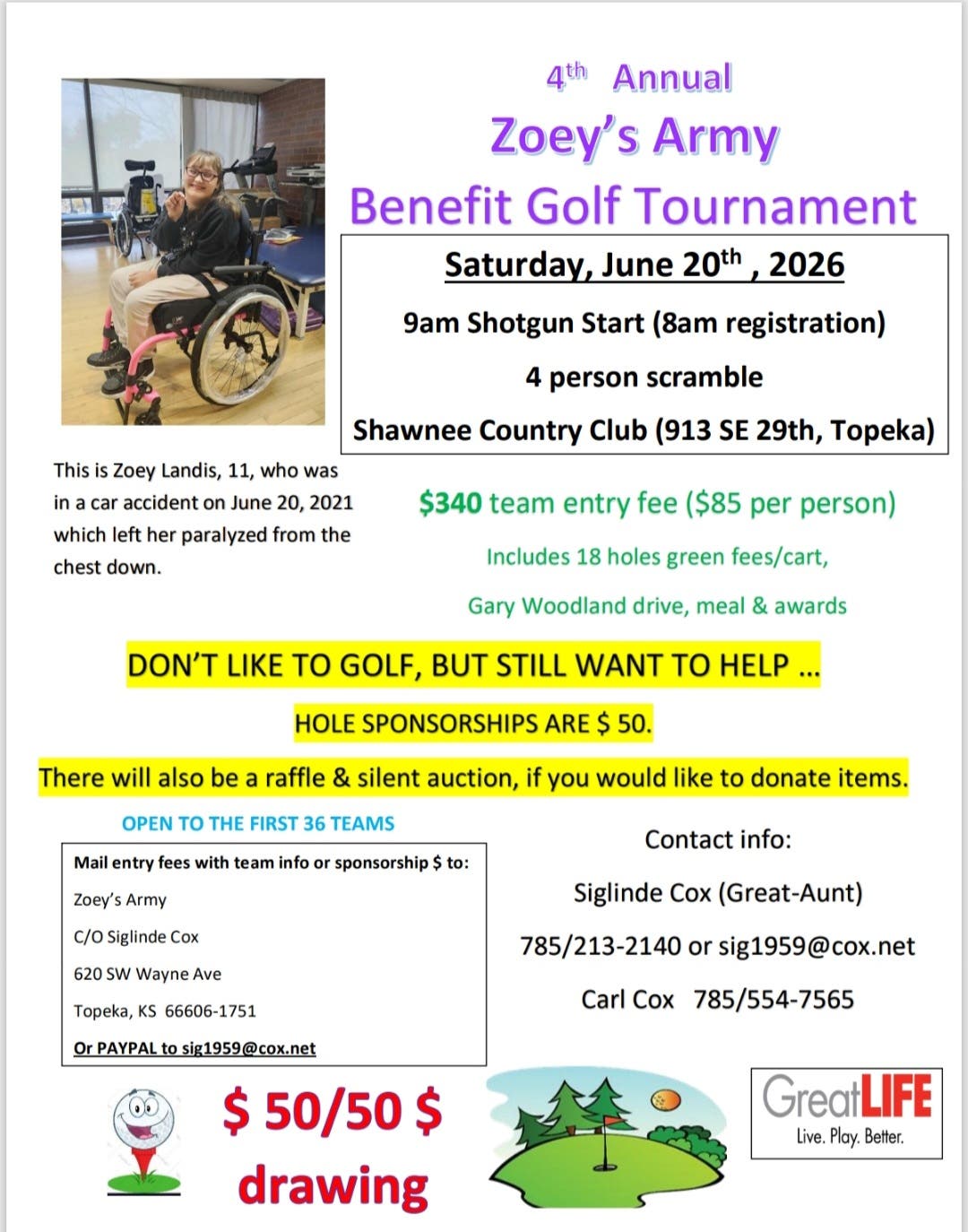Zoey's Army Benefit Golf Tournament