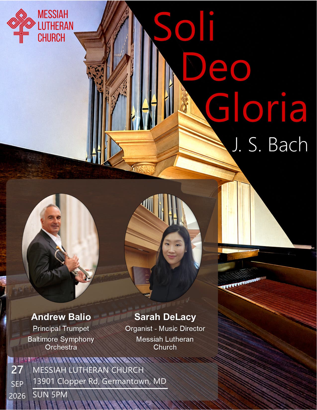Free Bach Concert: Baltimore Symphony Principal Trumpet & Organ