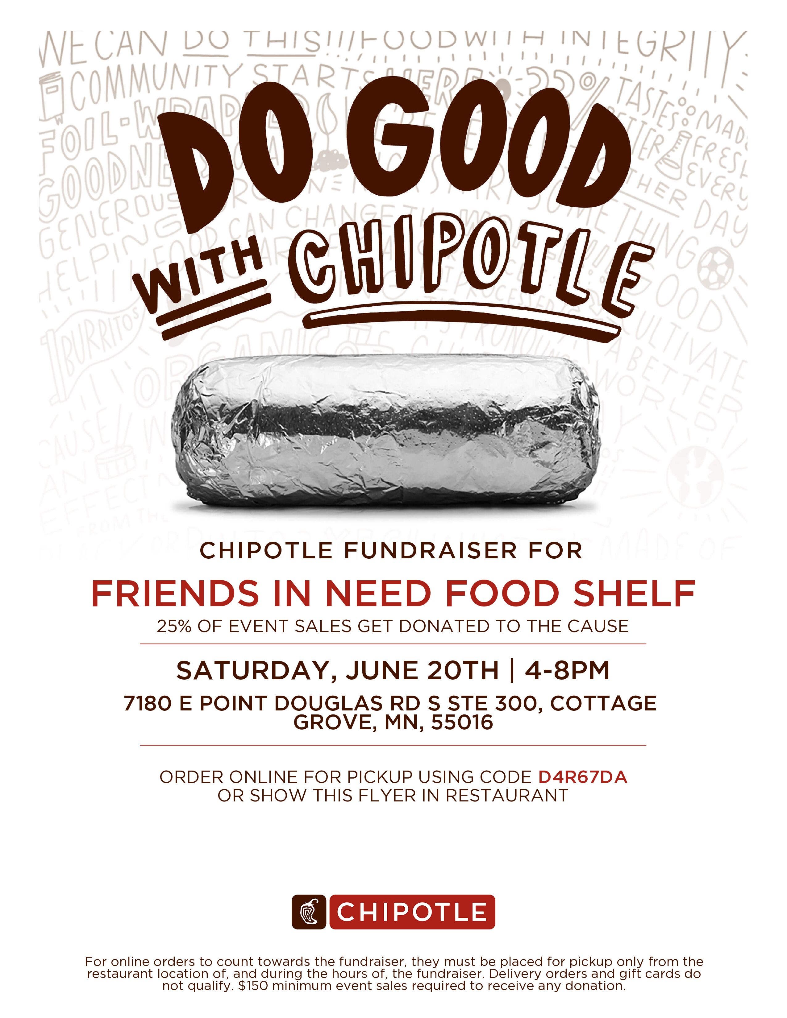 Chipotle Fundraiser For Friends In Need Food Shelf