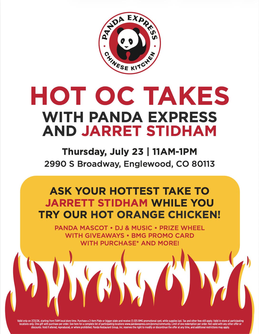 Panda Express Hosts "Hot OC Takes" with Denver Football Star Jarrett Stidham