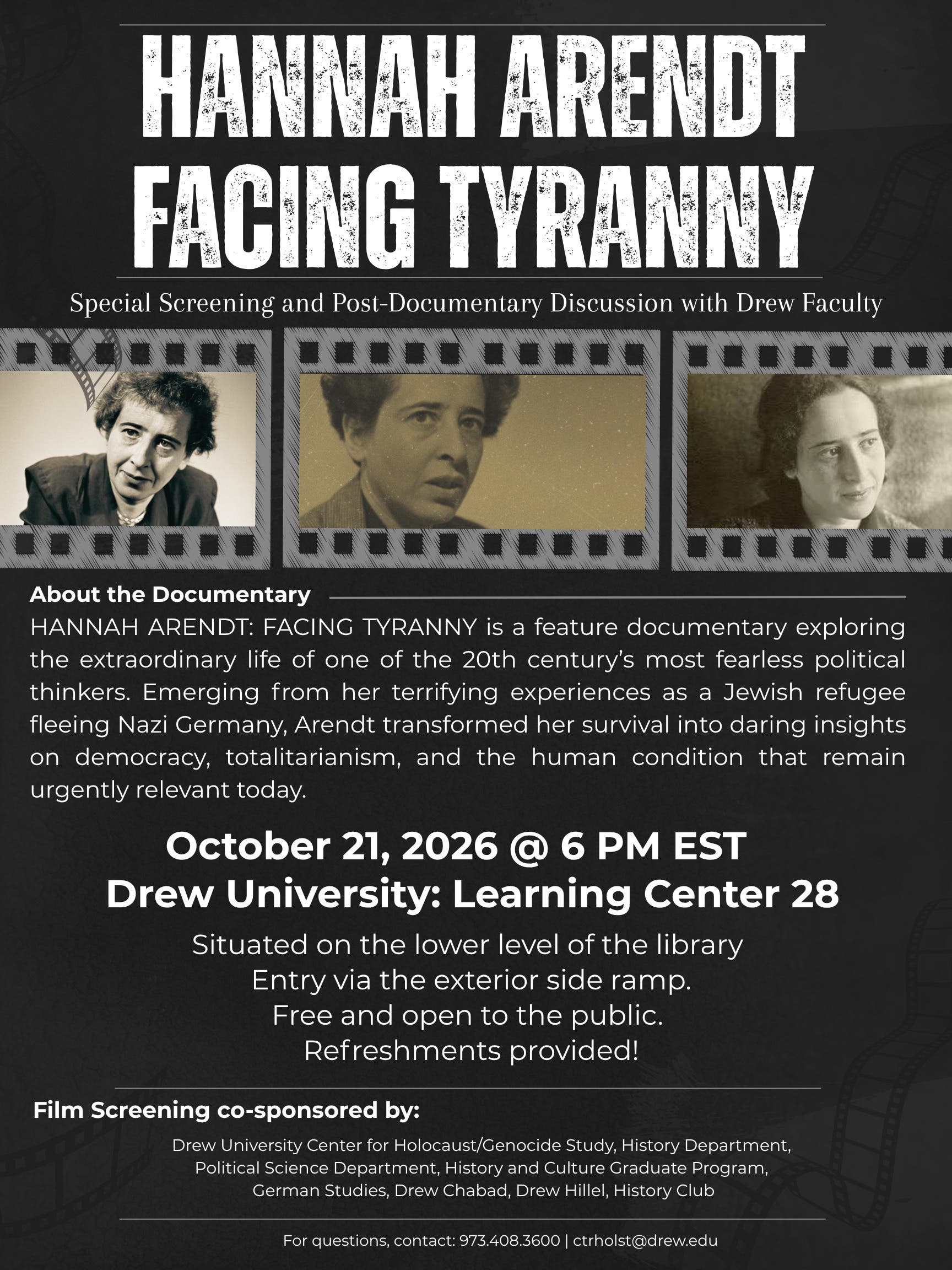 Free Film Screening - Hannah Arendt: Facing Tyranny 