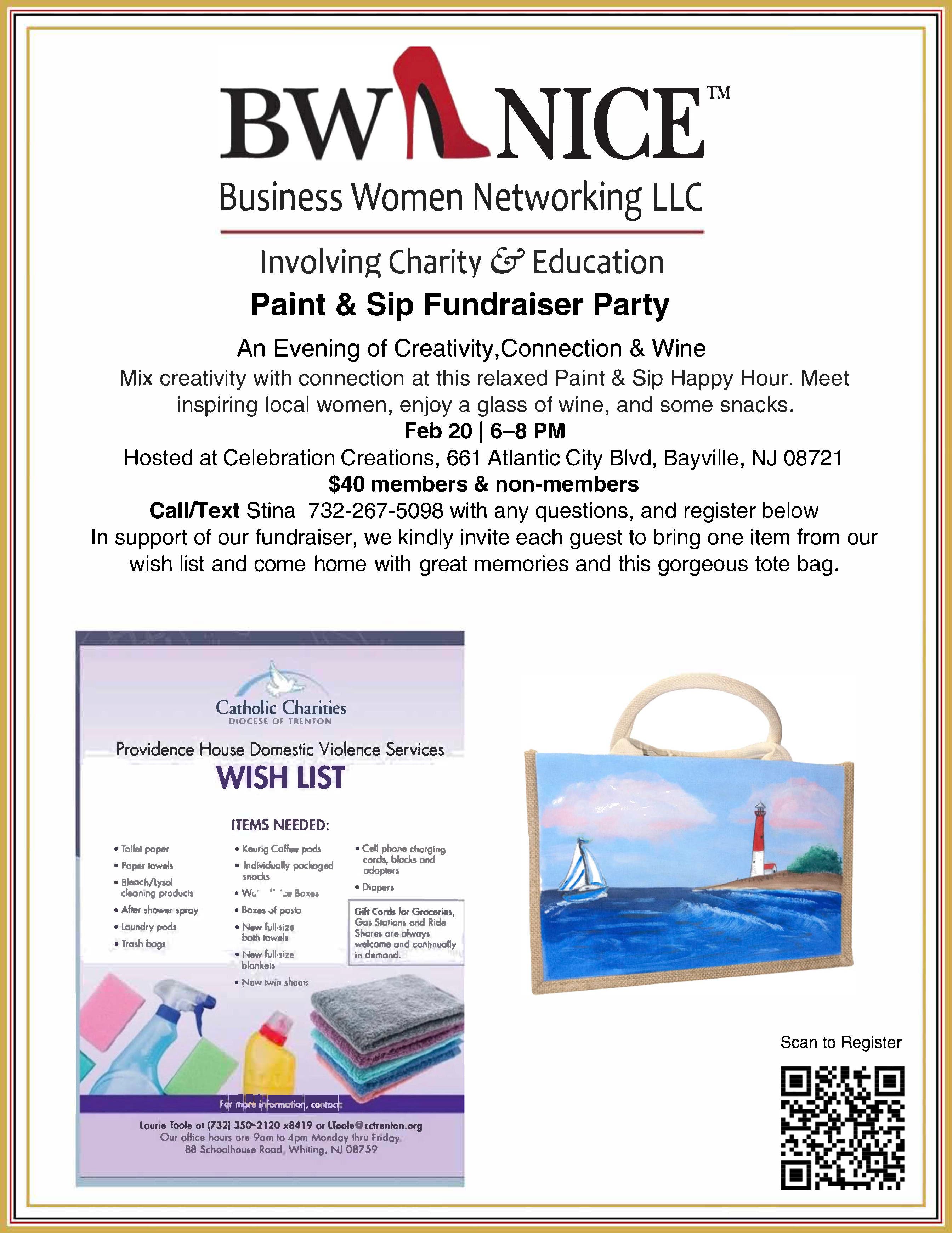 Canvas Tote bag Paint and sip fundraiser 