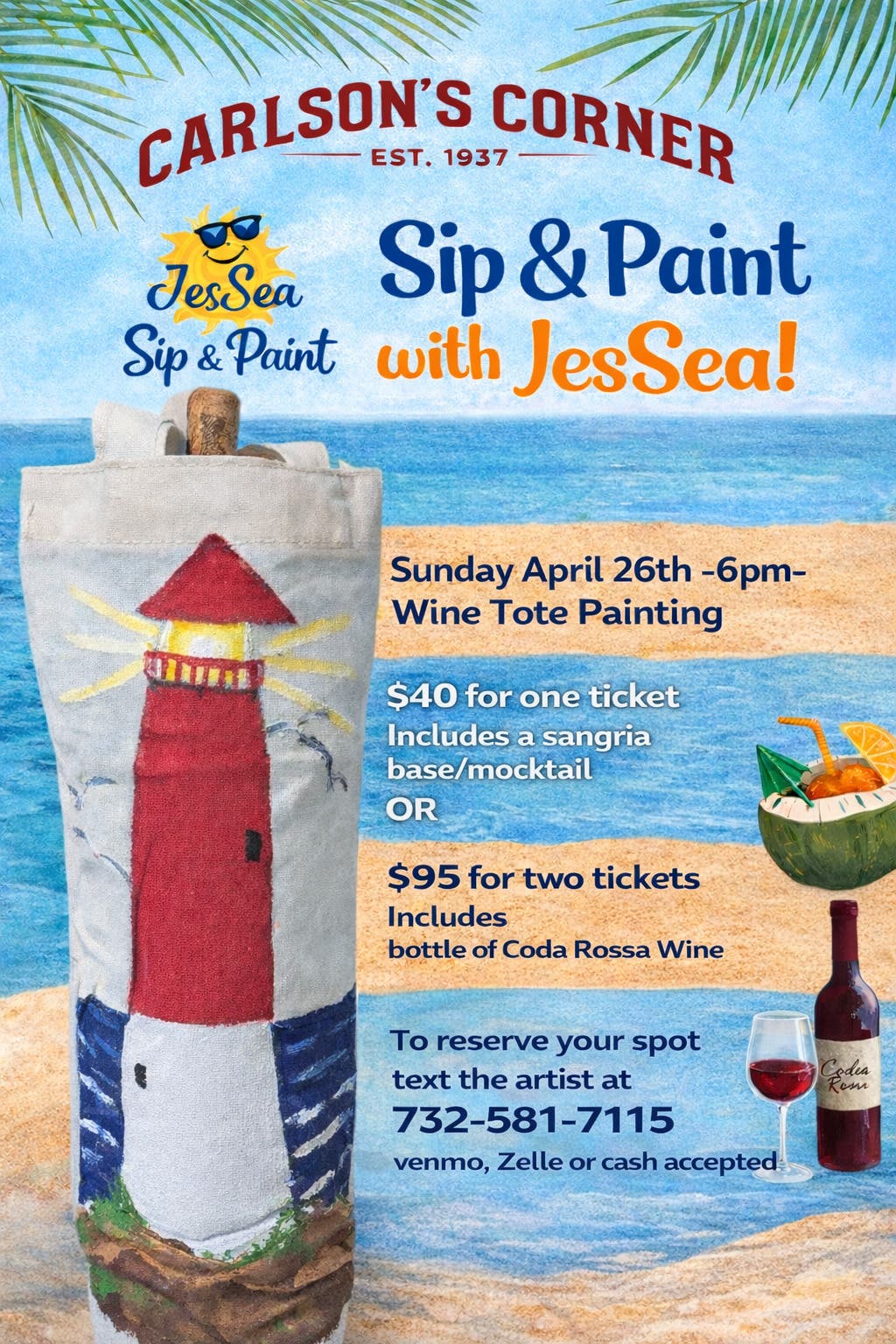 Canvas wine tote bag paint n sip class 