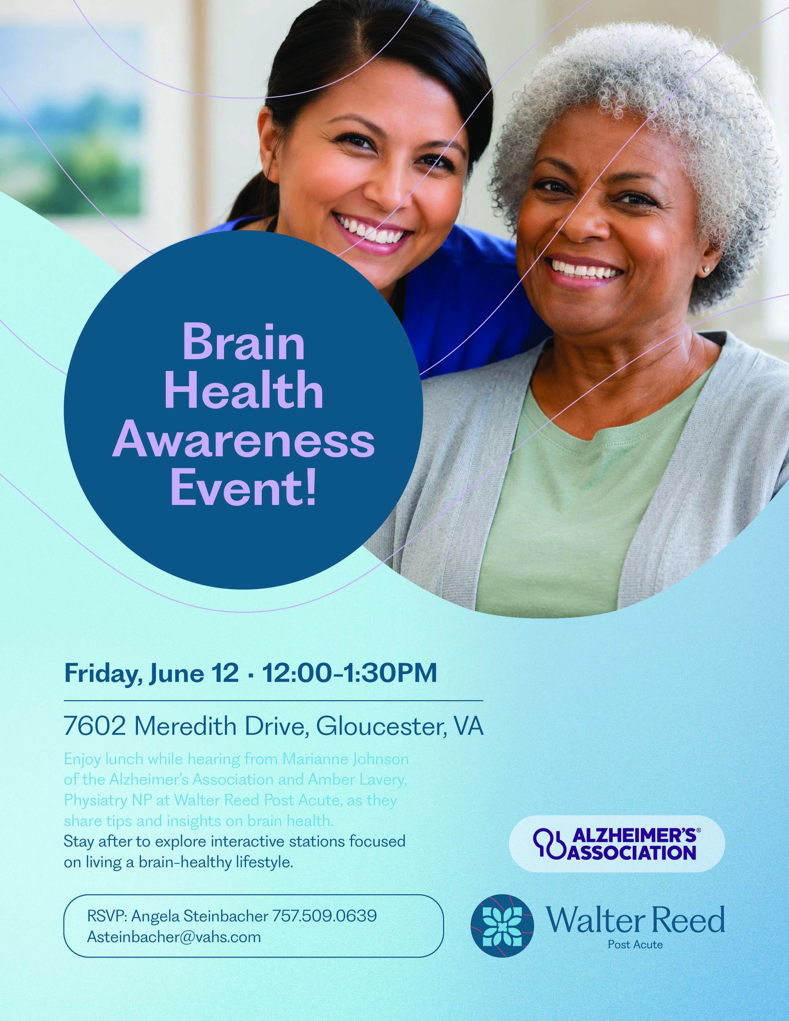 June 12: Learn 10 Healthy Habits for Your Brain at Free Alzheimer's & Brain Awareness Month Program