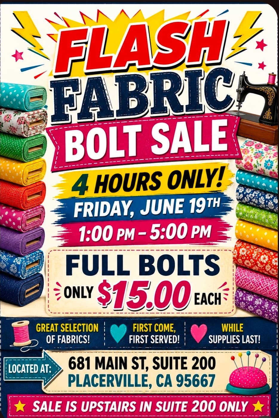 Flash Fabric SALE!! TODAY ONLY