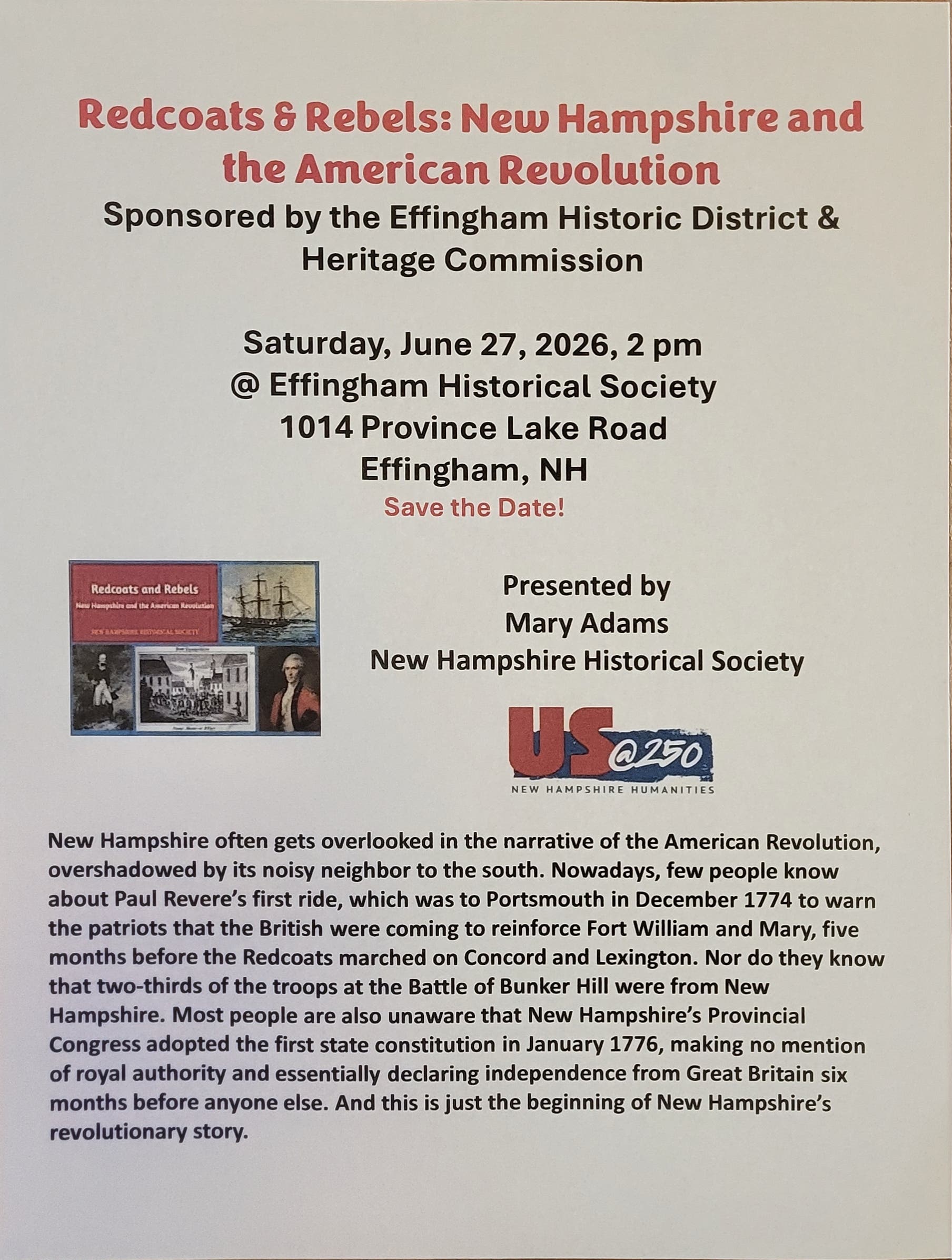 Redcoats & Rebels: New Hampshire and the American Revolution