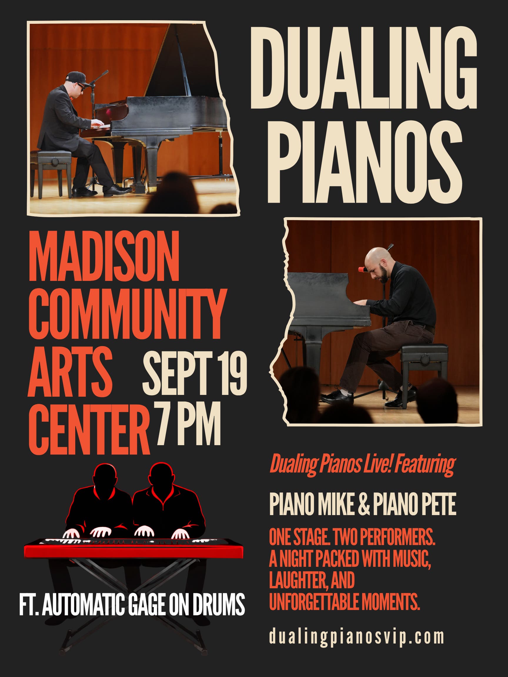 Dualing Pianos LIVE! at the Madison Performing Arts Center