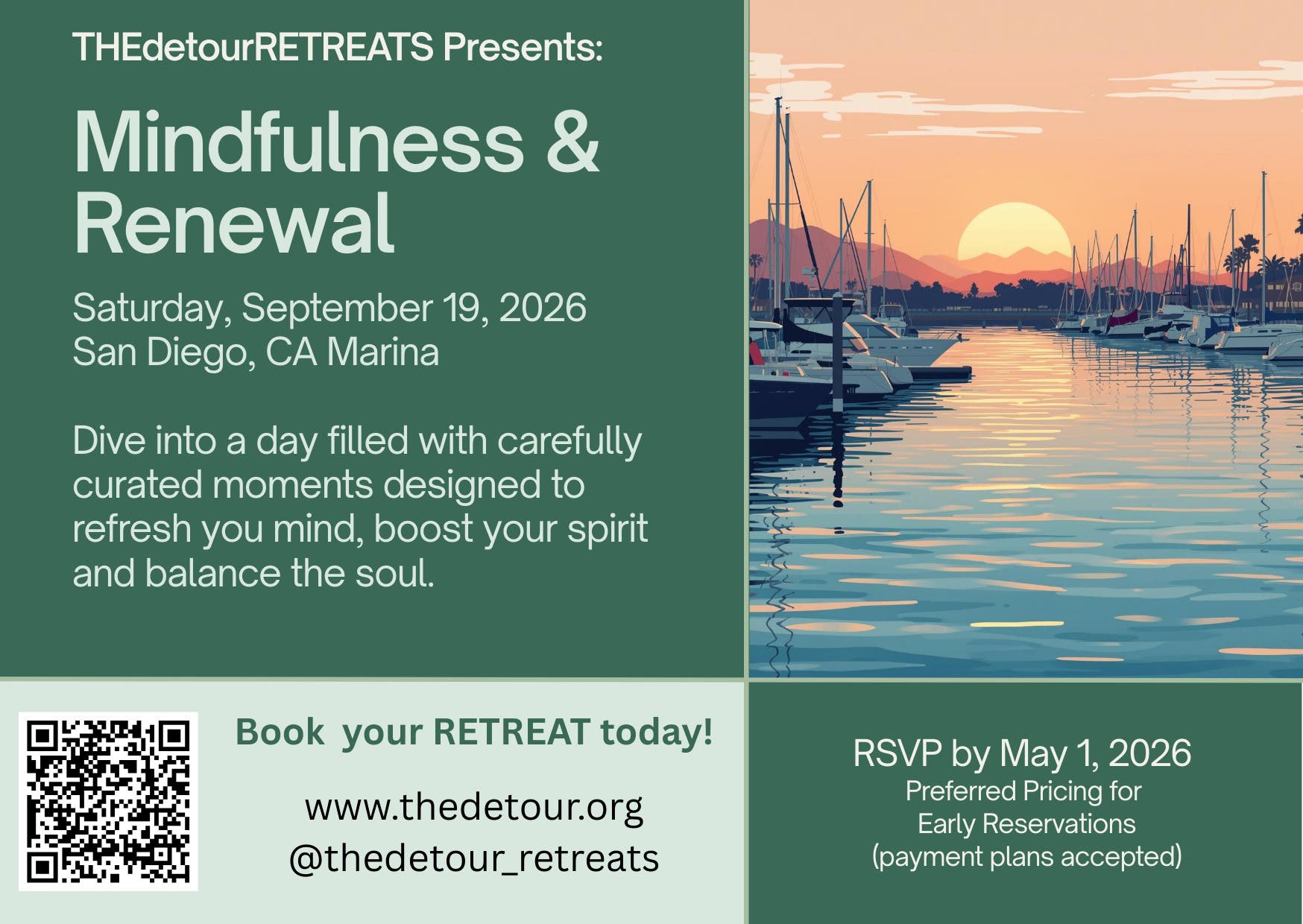 Marina Escape: A Curated Day of Mindfulness & Renewal