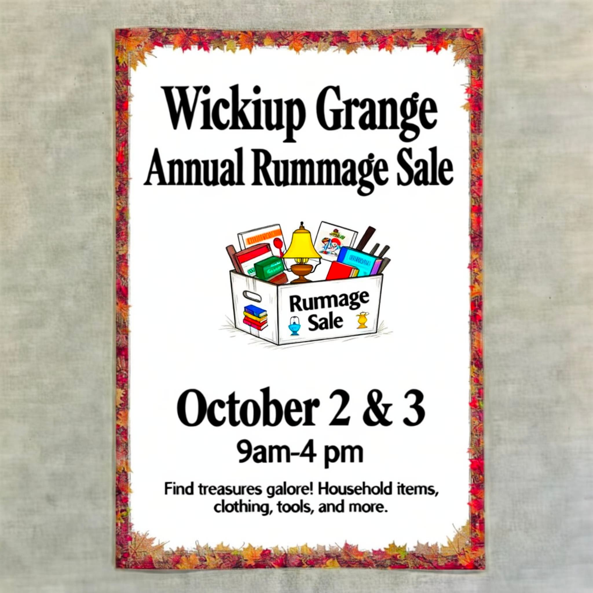 Wickiup Grange Annual Rummage Sale