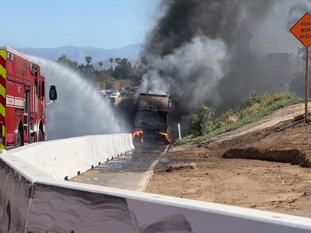 Explosion Threat Prompts 91 Freeway Closure After Big Rig Catches Fire ...