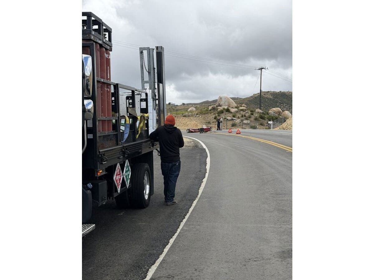 Both sides of Highway 74 near Lake Elsinore, California were shut down Wednesday, May 27, 2026 at South Main Divide after a crash led to a hazardous spill, authorities said.