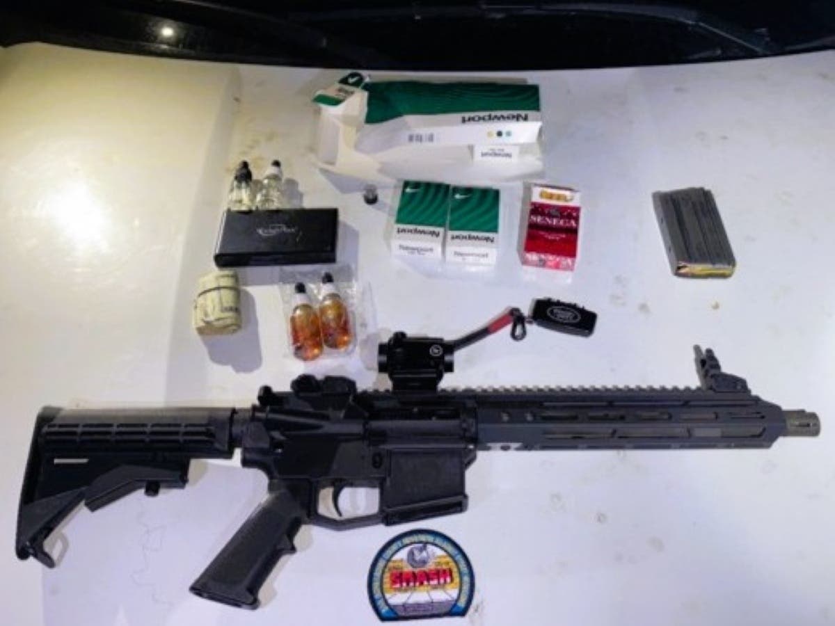 Authorities seized 18 firearms, including three ghost guns, during an operation throughout San Bernardino County, the San Bernardino County Sheriff's Department announced on Tuesday, Oct. 27, 2026.