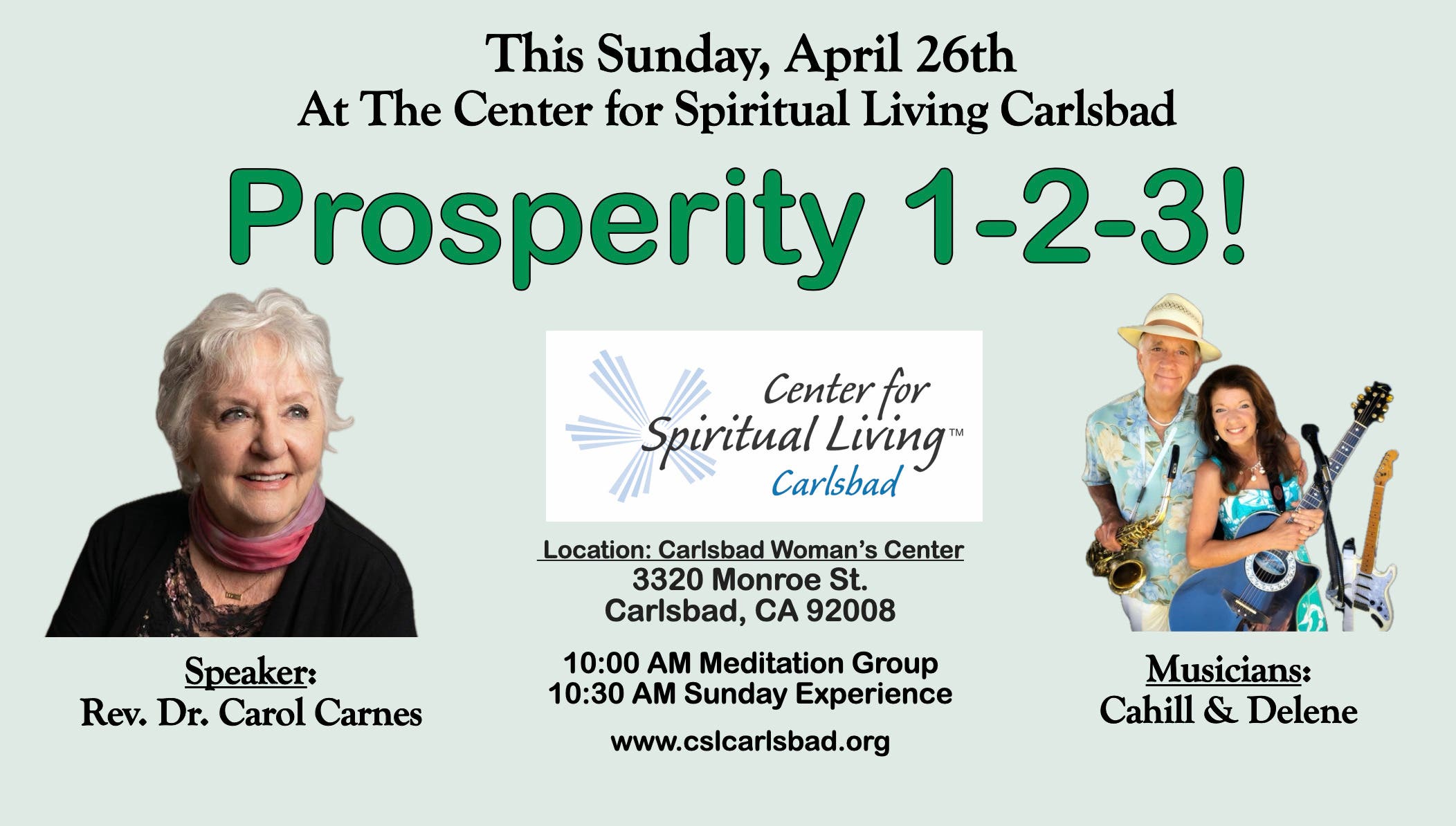 Sunday Morning Metaphysics at Center Spiritual Living Carlsbad