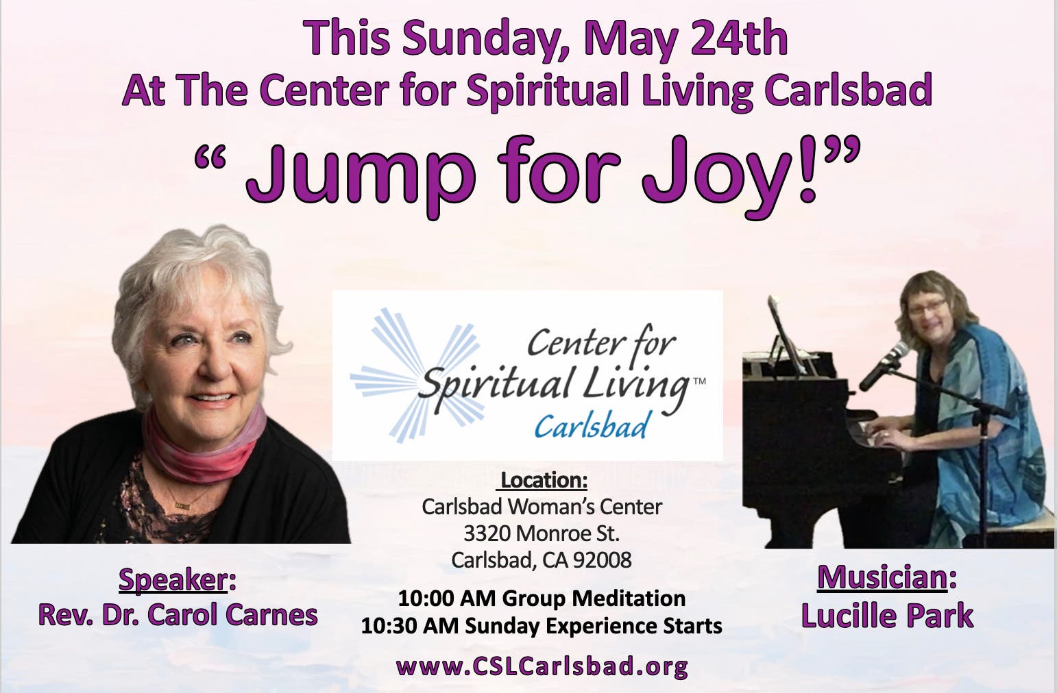 Sunday Morning Metaphysics at Center Spiritual Living Carlsbad
