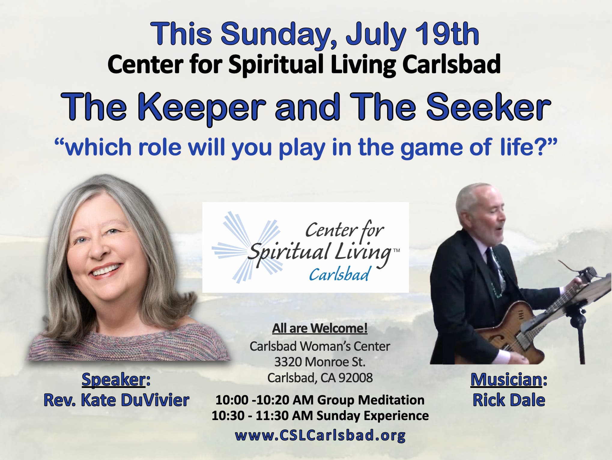 Sunday Morning Metaphysics at Center Spiritual Living Carlsbad