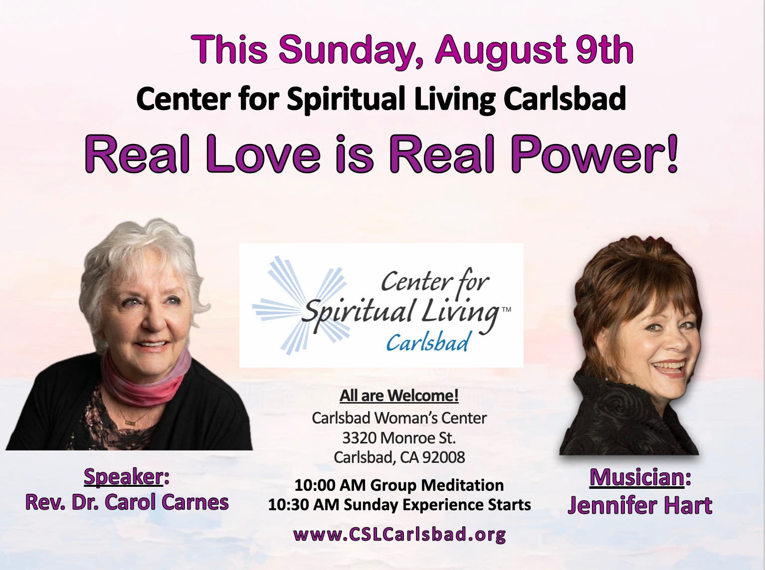 Sunday Morning Metaphysics at Center Spiritual Living Carlsbad