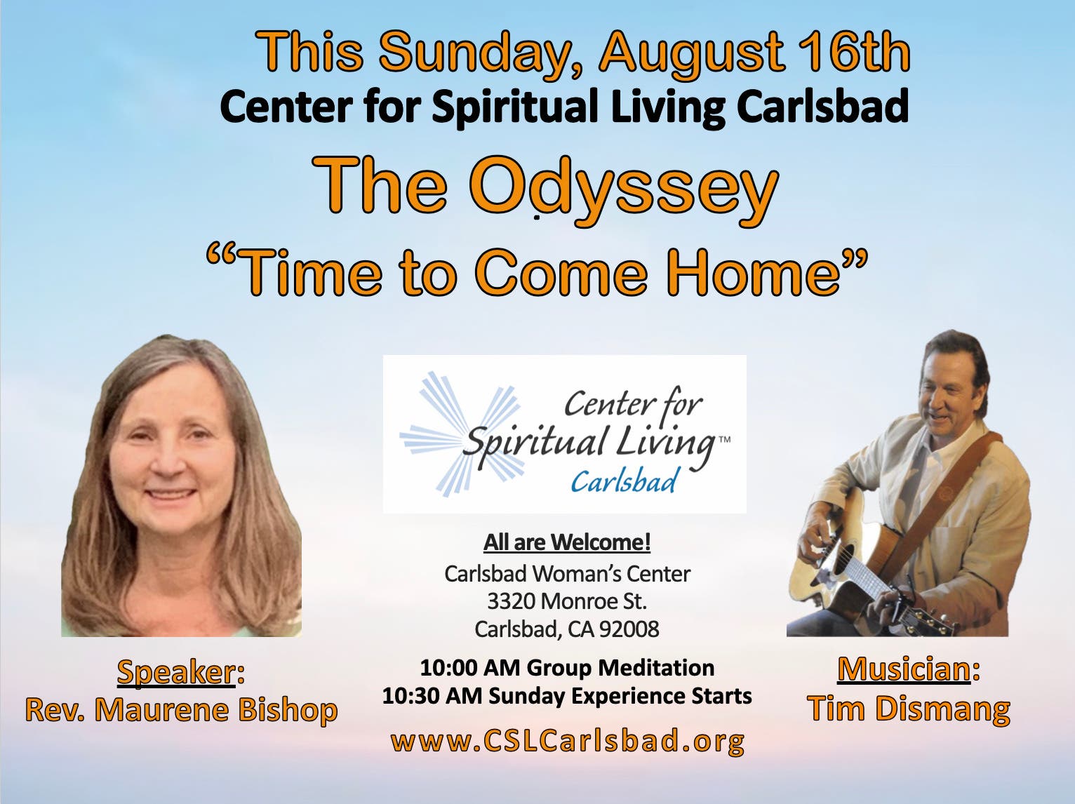 Sunday Morning Metaphysics at Center Spiritual Living Carlsbad
