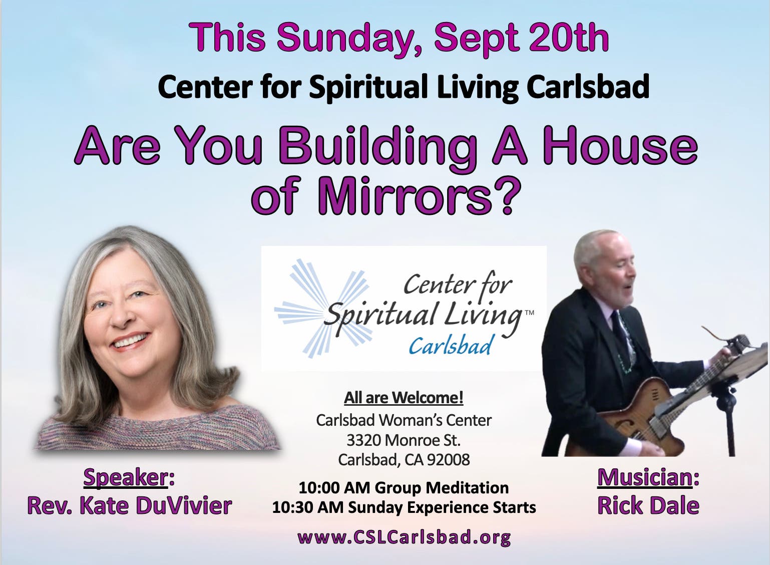 Sunday Morning Metaphysics at Center Spiritual Living Carlsbad