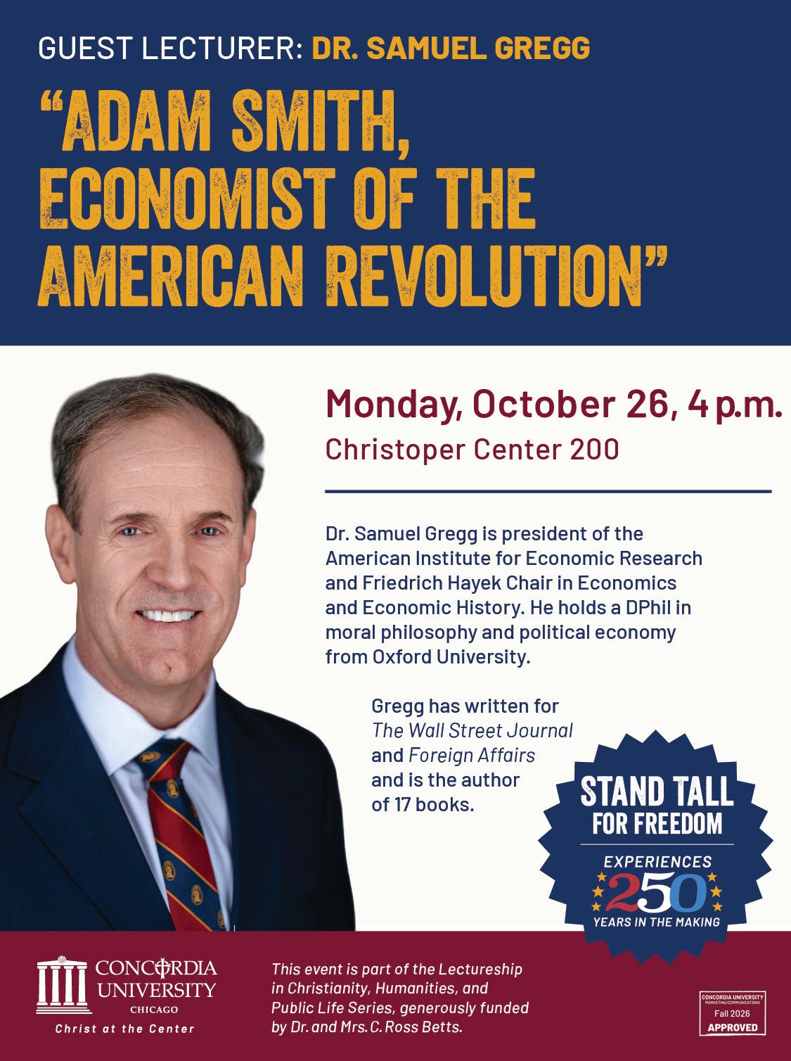 Dr. Samuel Gregg Guest Lecture