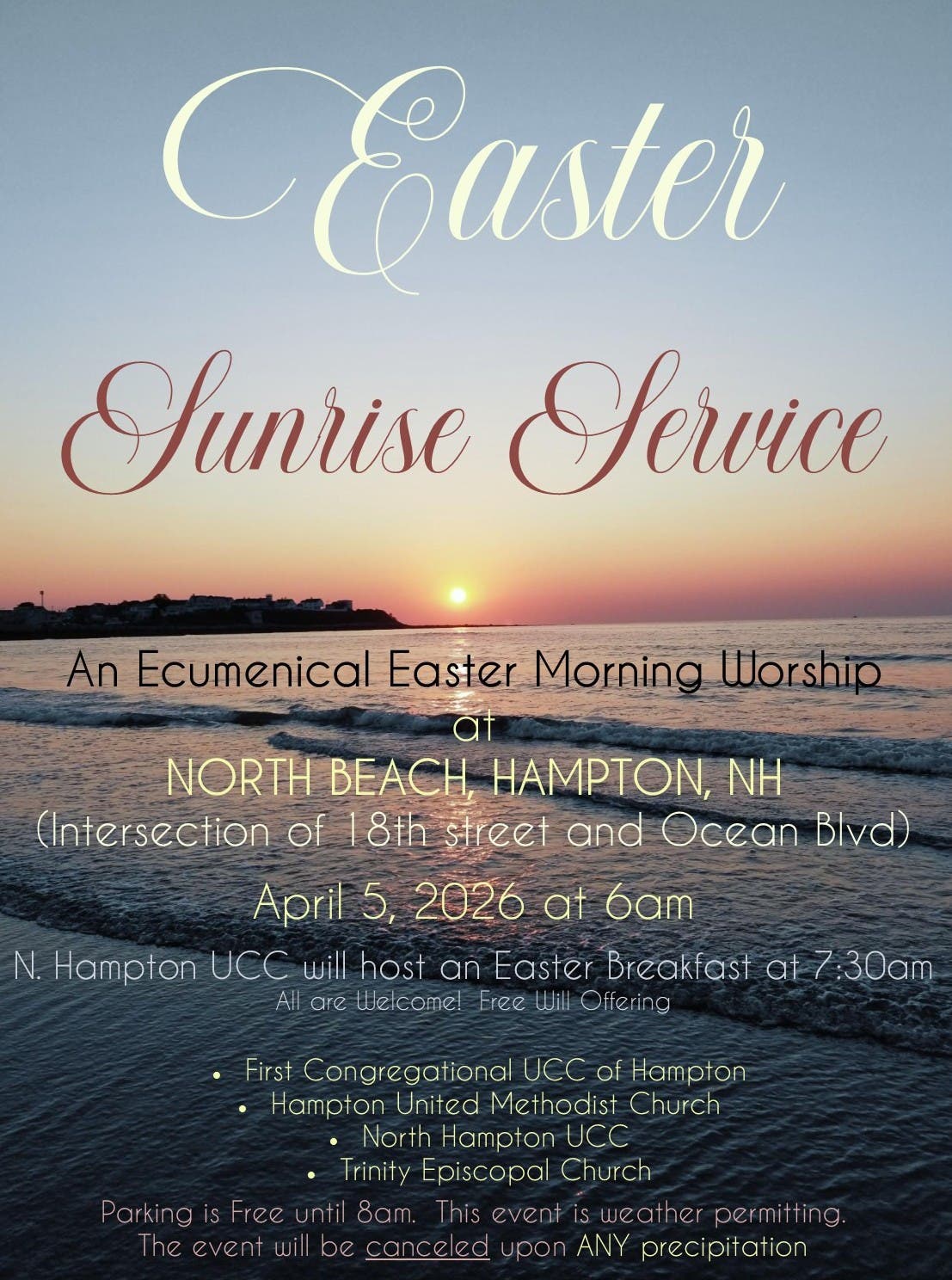 Easter Sunday Sunrise Service on the Beach!
