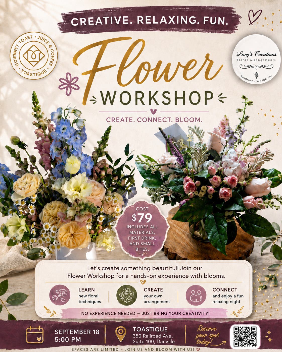 Flower Workshop at Toastique