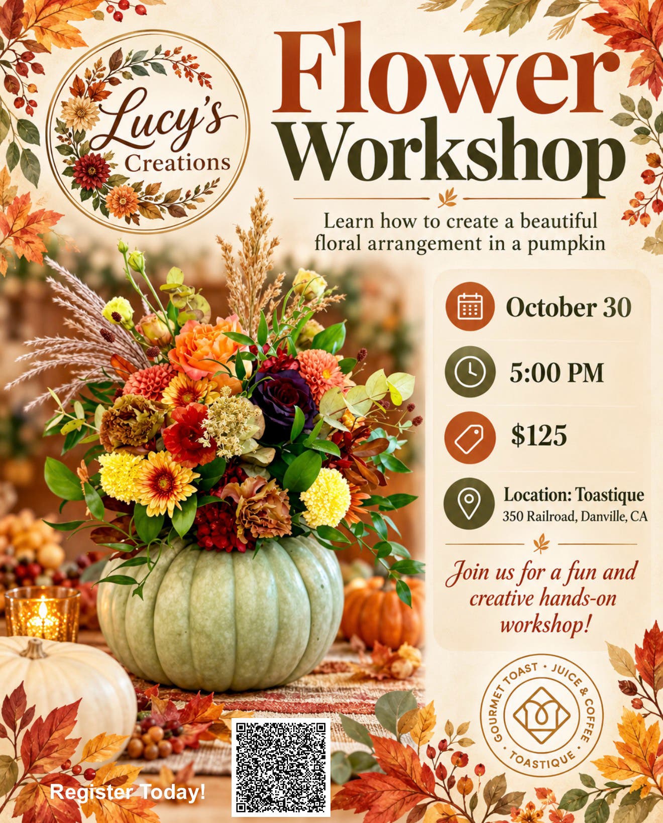 Flower Workshop at Toastique