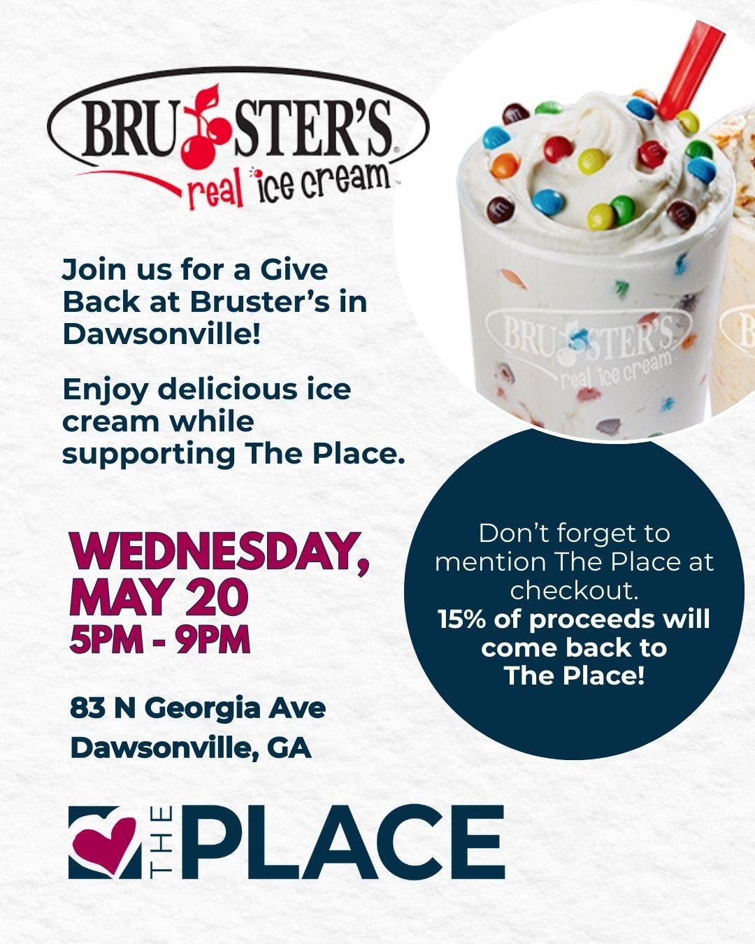 Give Back at Bruster's in Dawsonville
