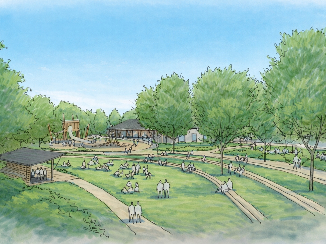 Photo Caption: An artistic rendering of the conceptual plan for Kearsarge Community Common