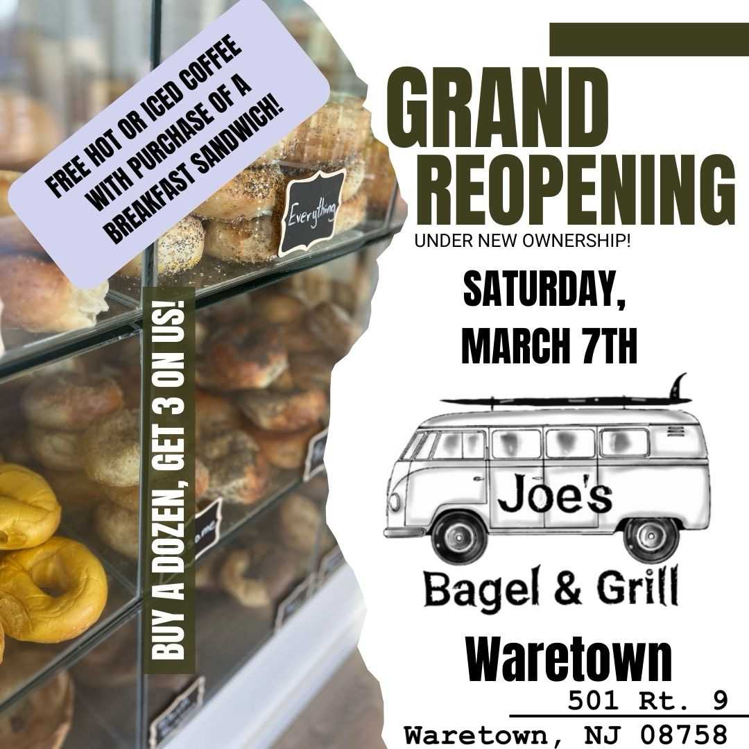 Joe's Bagel & Grill Waretown Grand Reopening