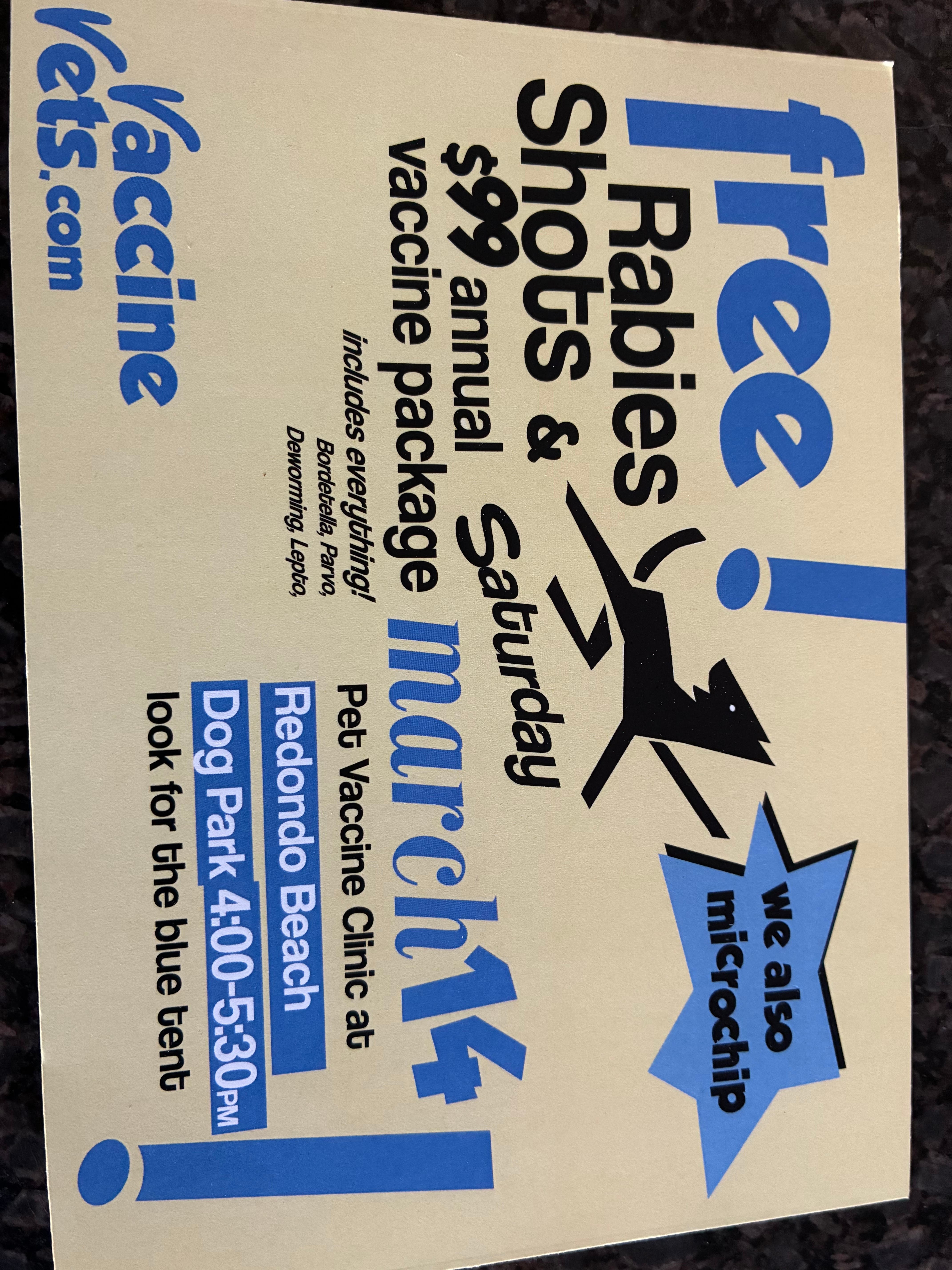Free Rabies Vaccination Clinic       low cost vaccines 