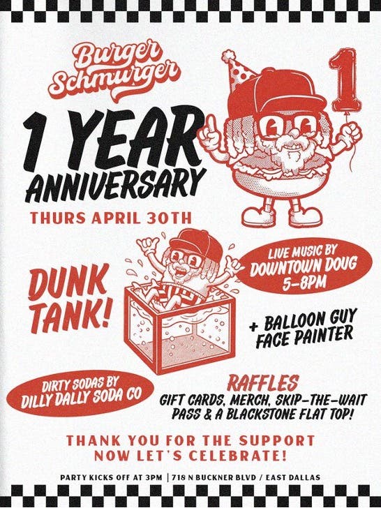 Burger Schmurger One- Year Anniversary Event: