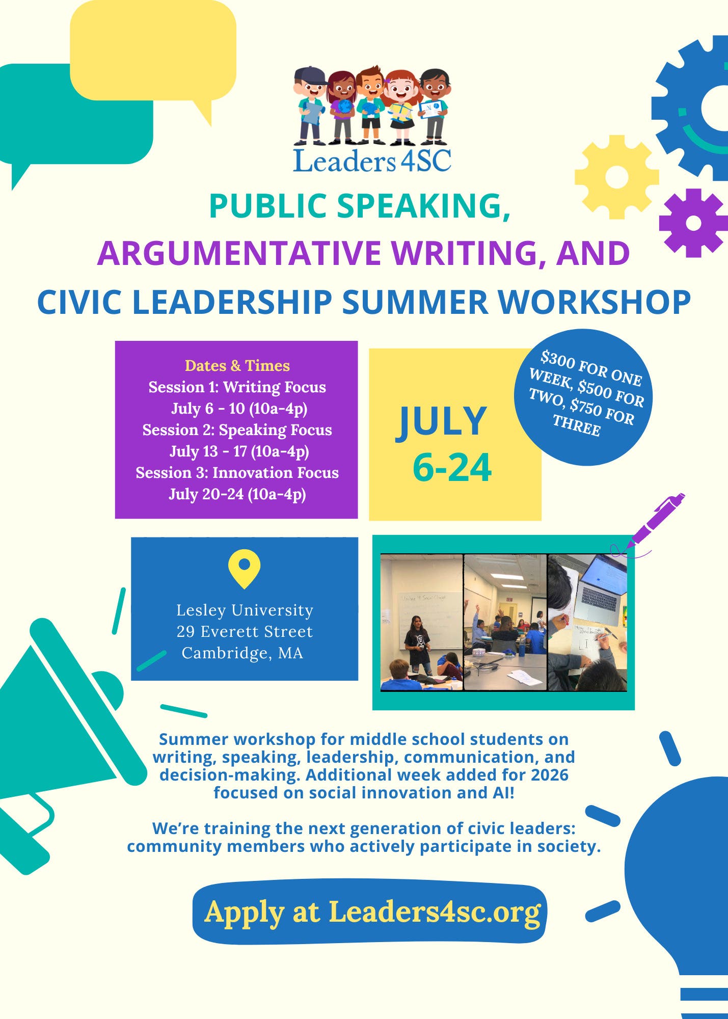 Applications open for summer leadership workshop!