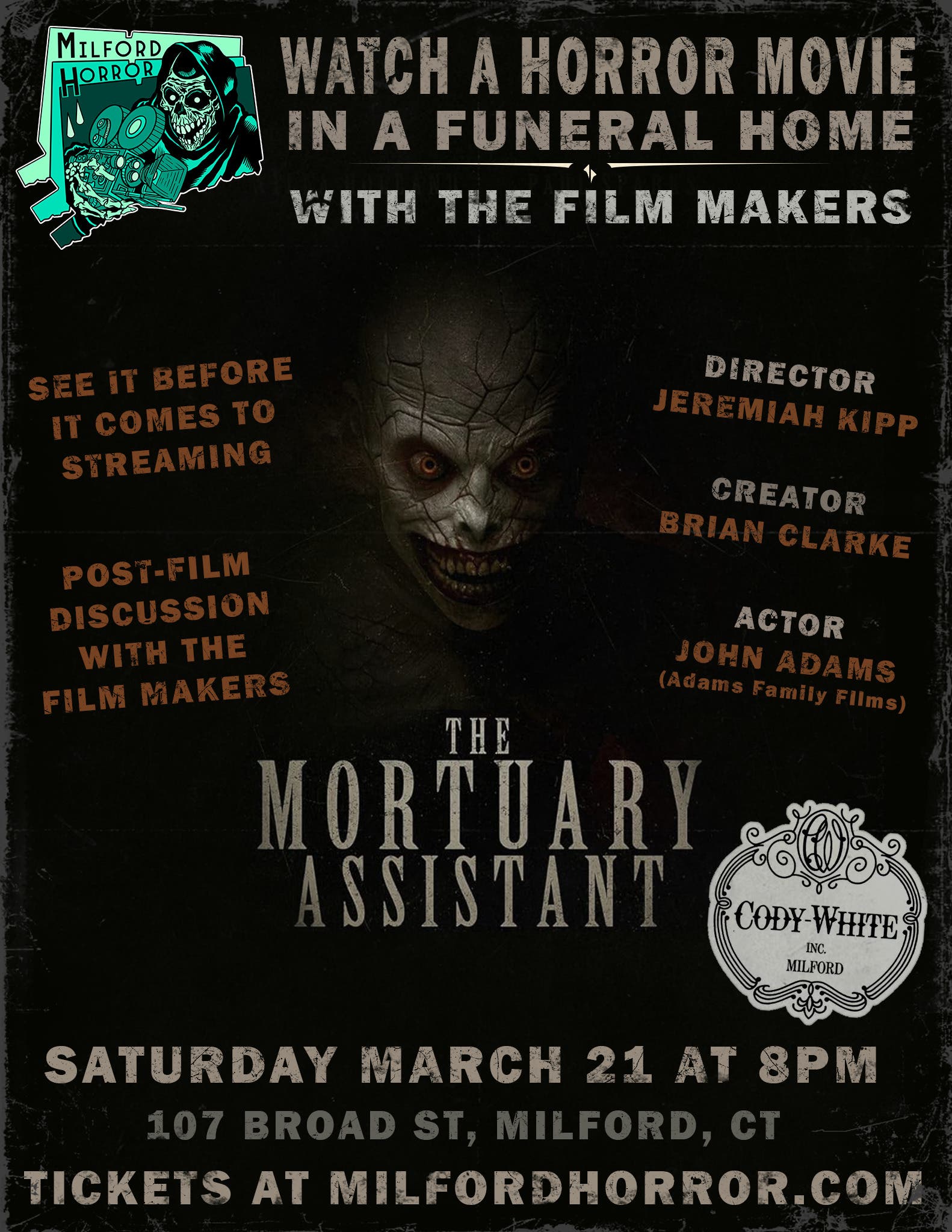 Horror movie in a Funeral Home - Advanced screening of The Mortuary Assistant